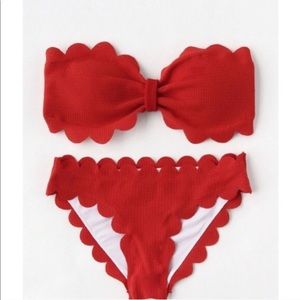 Red Scalloped Bikini!